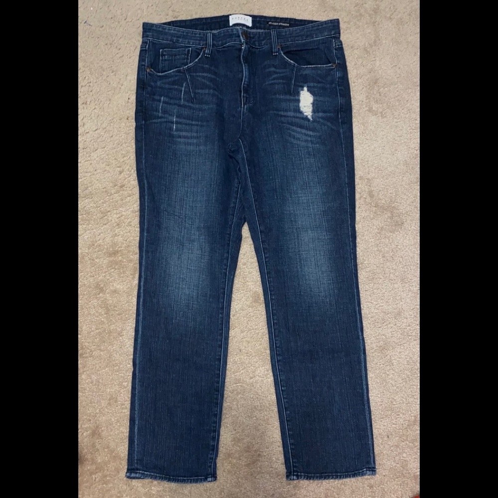 Parker Smith Relaxed Straight Distressed Jeans